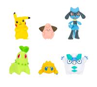 Pokémon Battle Figure 6 Pack Featuring 2 inch Pikachu, Joltik, Galarian Darumaka, Riolu, Chikorita and Cleffa Battle Figures