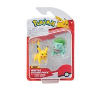 Pokémon Battle Figure First Partner 2 Pack - 2-Inch Bulbasaur and Pikachu Battle Figures with Authentic Details
