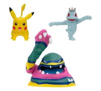 Pokemon Battle Figure Set 3-Pack Machop, Pikachu #1, Alolan Muk 5 cm