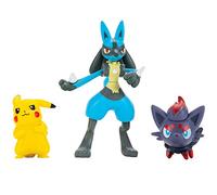 Pokemon Battle Figure Set- Comes with Pikachu, Zorua, Lucario