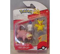 Pokemon Battle Figure Set Slowpoke ,Litwick,Pikachu New & Sealed