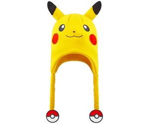 Pokemon Beanie Hat for Kids Anime Warm Knitted Winter Hat Pikachu Gengar Eeevee for School Travel Days Out Cosy Gifts for Gamers (5-12 Years, Yellow Pikachu Pokeball)