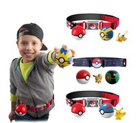 Pokemon Belt Pokeball Toy Set Poket Monster Pikachu Charmander Squirtle Eevee Action Figures Elf Ball Toys For Children Gift 2