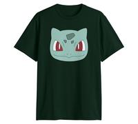 Pokemon Big Face Charmander Pikachu Squirtle Bulbasaur Psyduck Snorlax Adult T-Shirt, Forest Green, 3XL