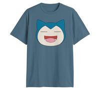 Pokemon Big Face Charmander Pikachu Squirtle Bulbasaur Psyduck Snorlax Adult T-Shirt, Slate, XL