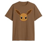 Pokemon Big Face Charmander Pikachu Squirtle Bulbasaur Psyduck Snorlax Eevee Adult T-Shirt, Brown, XXL