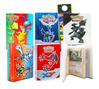 Pokemon Binders for Cards Bundle - 6 Pack Assorted Mini Binders, Each Holds 60 Cards Plus Door Hanger | Pokemon Card Carrying Case Set