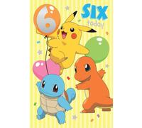 pokemon, age 6, birthday card