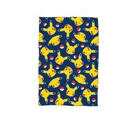 Pokemon Blanket Childrens Soft Fleece Pikachu Navy Blue Kids Throw 100cm x 150cm