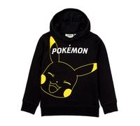 Pokemon Hoodie For Boys and Girls | Kids Game Pikachu Face Black Jumper Pullover | Clothing Gamer Merchandise 7-8 Years