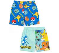 Pokemon Boy's Characters Multi-Pack of 2 Swim Shorts | Boys Blue | Size: 3-4 Years Pokemon Blue 3-4 Years