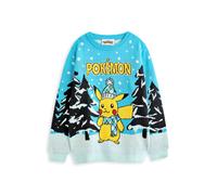 Pokemon Boy's Christmas Jumper | Boys Blue | Official Merch | Size: 5-6 Years Pokemon Blue 5-6 Years