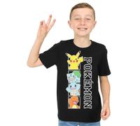 Pokemon Boys Girls Black T-Shirt 100% Cotton Kids Tshirt (8-9 Years)
