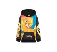 Pokemon Hoodie for Boys Teens, Hooded Sweatshirt, Pikachu Eevee Pullover Casual Sports, Long Sleeve Jumper, Anime Gifts for Boys (9-10 Years, Black/Orange Charizard)