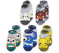 Pokemon Boys' Little 5 Pack No Show, Grey Light, Sock Size 6-8.5 Fits Shoe Size 7.5-3.5