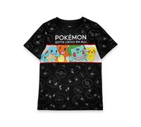 Pokemon Boy's Multi Character Short Sleeved T-Shirt | Boys Black | Size: 9-10 Years Pokemon Black 9-10 Years