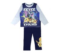 Pokemon Boys or Girls 2 Piece Pyjamas Featuring Eevee, Blue, Age 9-10 Years