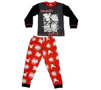 Pokemon Boys Pajama Set, Black and Red Long Sleeve Top with Character Print, Elastic Waist Bottoms, Ages 5-12 Years (UK, Age, 9 Years, 10 Years)