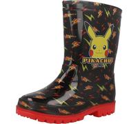 Pokémon Boys Pickachu Wellies Wellington Boots Kids Outdoor Shoes Red Black