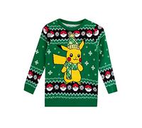 Pokemon Boys Pikachu Christmas Jumper Green 11-12 Years