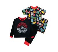 Pokemon Boy's Pyjamas 2 Pack in Black | Size: 7-8 Years Pokemon Black 7-8 Years