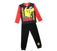 Pokémon Boys Pyjamas featuring Pikachu Be Your Own Hero, Kids 2 Piece Set PJ’s, Nightwear, Red/Black, Age 11-12 Years