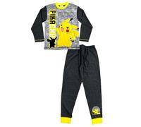 Pokémon Boys Pyjamas featuring Pikachu, Kids 2 Piece Set PJ’s, Nightwear, Black/Grey, Age 5-6 Years
