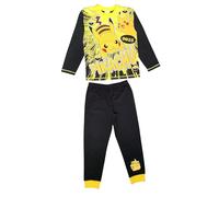 Pokémon Boys Pyjamas featuring Pikachu, Kids 2 Piece Set PJ’s, Nightwear, Black/Yellow, Age 5-6 Years