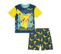 Pokemon Boys Pyjamas, Pikachu Short PJs Set, Ages 6 to 13 Years Old (as8, age, 9_years, 10_years) Yellow