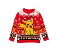 Pokemon Boys Red Pikachu Christmas Jumper - 13-14 Years