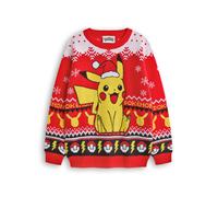 Pokemon Boys Red Pikachu Christmas Jumper [dis] - 13-14 Years