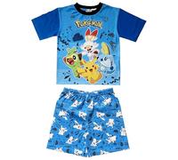 Pokemon Boys Short Pyjamas Set, Blue, Pikachu Character Print Ages 4-12 Years (UK, Age, 7 Years, 8 Years)