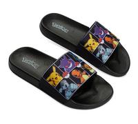 Pokemon Boys Sliders, Beach or Pool Shoes for Kids - Gamer Gifts (Black/Multi, 13 UK)