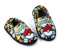 Pokmon Pokemon Slippers for Boys All Over Print Pikachu Charmander Squirtle,Warm Fleece Lined Kids Slippers with Non-Slip Sole, 13 UK Child, Multicoloured