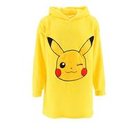 Pokemon Boys Sweatshirt Hooded Blanket with Pikachu Design Soft Fleece Blanket Sizes 3 to 12 Years, yellow, 3-5 Jahre