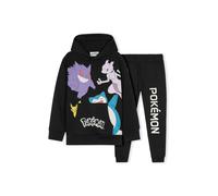 Pokemon Tracksuit for Boys & Teens, 2 Pcs Pullover Hoodie & Comfy Joggers Set, Sportswear & Loungewear, Anime Gifts for Boys (Black, 5-6 Years)