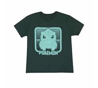 Pokemon Bulbasaur Boys Girls Leisure T-Shirt, dark green, 7-8 Years
