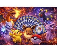 Pokémon Card Bundle - 50 Card Pack - At Least 4 Rare Cards - At Least 6 Over 100 HP - Mixed Sets & Eras - English Trading Card Bundle - No Duplicates - Bundle by Mysterial
