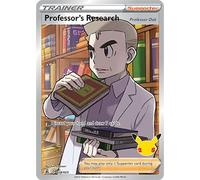 Pokémon Celebrations Professor's Research Card, 25th Anniversary, Ultra Rare Full Art + Surprise Card!