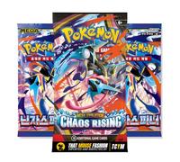 Pokemon Chaos Rising Mixed Language Booster Pack Bundle - 1 English Chaos Rising Booster Pack + 2 Korean Packs Imported by That Mouse Fashion