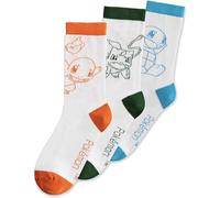 Pokemon Character Set Crew Socks 3 Pack 43/46 - Officially Licensed New