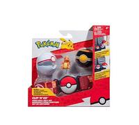 PKW3163 Set-2-Inch Charmander Battle Figure with Clip ‘N' Go Plus Luxury Ball and Pokéball Accessories, Glumanda Belt Set