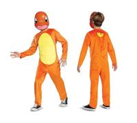 Pokémon Charmander Jumpsuit for Kids, Official Dress Up, Includes Charmander Mask with Adjustable Straps, for Ages 4-6, 7-8, 10-12 years