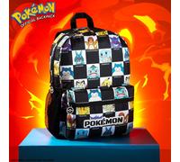 Pokemon Backpack for Kids Teenagers Pikachu Rucksack School Bag Gamer Daypack Travel Bag for Days Out PE Sports Anime Gifts (Black/White)