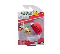 Pokémon - Chelast Clip'n'Go Pokéball - Official 5 cm Action Figure with Detailed Chelast Figure