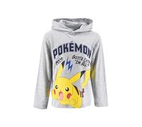 Pokemon Children's Sweatshirt, Classic Design Soft Textile Sweatshirt, Children's Hoodie, Sizes 4 to 12 Years, grey, 10 Years