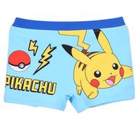Pokemon Children's Swimming Trunks Boys Pikachu Swimming Trunks Boxer Style in Blue or Light Blue Elastic Easy Care Hand Wash, Light Blue, 104