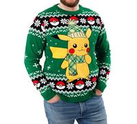 Pokémon Christmas Jumper | Pikachu Christmas Jumper | Men Xmas Jumper | Green XL