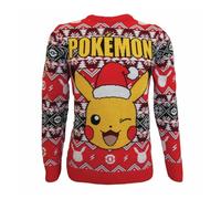 Pokemon Christmas Jumper Pikachu Logo Official Unisex Red Ugly Sweater XXL