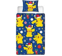 Pokemon Christmas Reversible Duvet Set in Blue | Size: Single Pokemon Blue Single